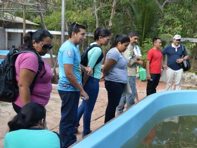 Imagem mostra alunos visitando zoológico 