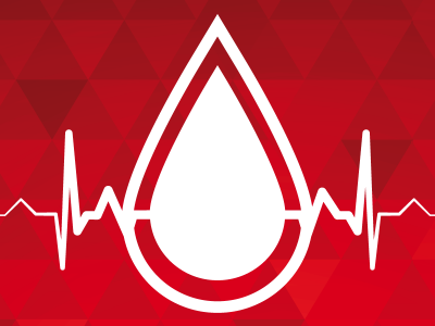 Imagem mostra símbolo da doação de sangue 