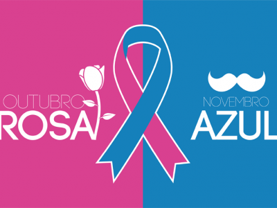 Ilustração mostra símbolo das campanhas Outubro Rosa e Novembro Azul