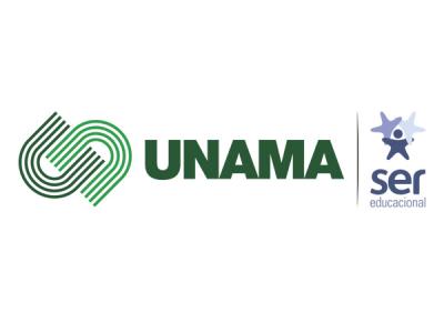 Imagem mostra logo da UNAMA