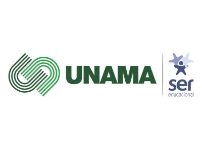 Imagem mostra logo da UNAMA