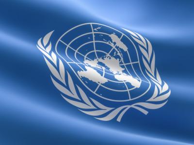 Imagem mostra bandeira da ONU 
